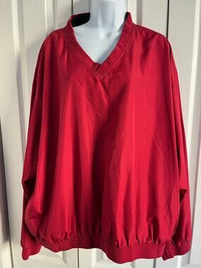 Reversible Pullover Windbreaker Jacket – Wedge Golf - Red & Black V-Neck pockets